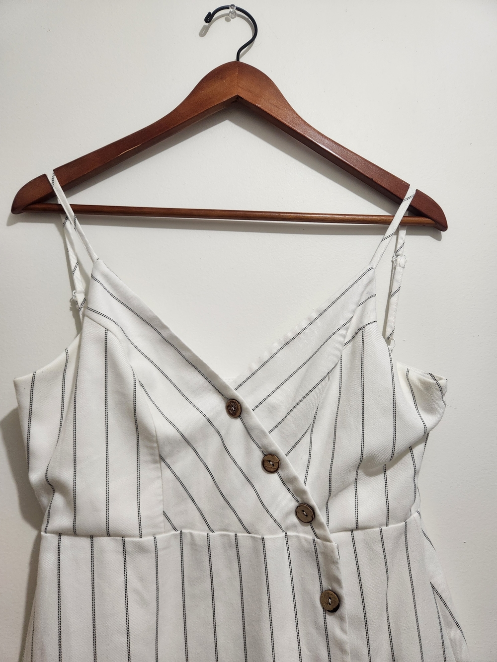 Ardene White Striped Button-Front Midi Dress - Picture 3 of 10